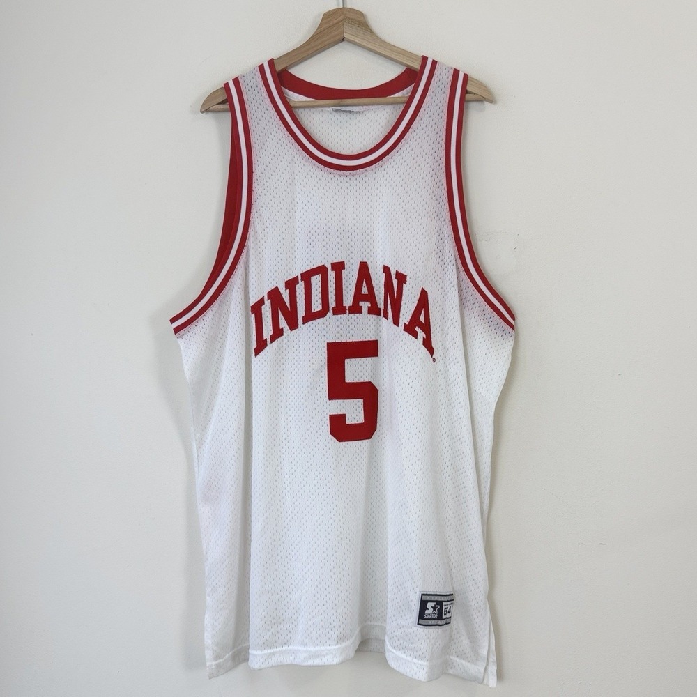 Vintage 90s Starter Indiana Hoosiers Neil Reed White Basketball Jersey - XXL